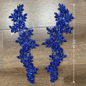 Nuova Coppia di Applicazioni in Cristallo 3D con Motivo Floreale, Strass <span class=keywords><strong>Swarovski</strong></span> da Cucire, Decorazioni per Colletti da Sposa, Patch in Dantela - Product Image 6