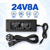 Adaptateur secteur de bureau personnalisé ODM OEM 5,5x2,5 mm avec prise EU/US/AU/UK 24V 8A 5,5x2,1 mm 192W, large compatibilité