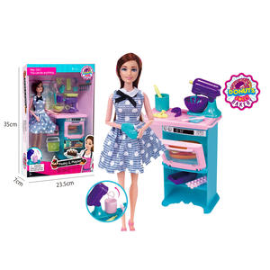 Muñeca de belleza de <span class=keywords><strong>princesa</strong></span> para niñas, juguete de chef de panadería y cocina, accesorios de juguete con horno, juego de carreras de muñecas a <span class=keywords><strong>la</strong></span> moda - Product Image 1