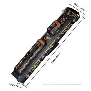 Профессиональный кожаный бильярдный кейс ручной работы, коробка для 1/<span class=keywords><strong>2</strong></span> стержней с восемью отверстиями для бильярдного стола с девятью шариками в американском стиле, черная сумка с 8 Кием - Product Image 1