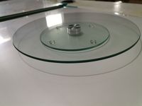 12/14/16/18/20 Zoll Runde Drehbare Servierplatte aus Gehärtetem Glas, Drehteller, Servierplatte/Tischplatte (Transparent)