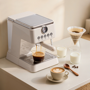 Cafetera <span class=keywords><strong>El</strong></span>éctrica ad alta precisione in grado di estrarre rapidamente caffè e schiuma di latte in 30 secondi in bianco e nero - Product Image 2