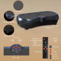 Plateforme vibrante de fitness à domicile en acier inoxydable avec écran LCD, télécommande, résistance réglable et tubes ABS, vitesse maximale 99