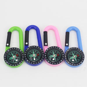 คาราบิเนอร์เข็มทิศแบบพกพาสำหรับการตั้งแคมป์กลางแจ้งเดินป่าพร้อมหน้าปัดตัวชี้และหัวเข็มขัด ABS หลายสี - Product Image 1