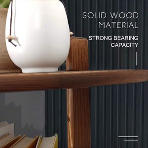 Wooden Corner Shelf 2 Tier <b>Wall</b> Mounted <b>Desk</b> Storage Rack For Plants Books Organization - Product Image 4