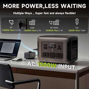 Générateur solaire portable <span class=keywords><strong>ALLPOWERS</strong></span> R2500, capacité 2500W/2016Wh, avec panneau solaire 100W inclus, prise RV 30A (R2500+SP033-<span class=keywords><strong>200W</strong></span>) - Product Image 3