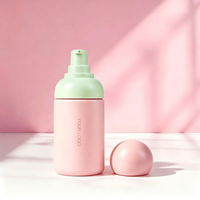 Flacon pompe cosmétique rose rechargeable, contenant pour lotion de soin de la peau, emballage rond en plastique pour maquillage