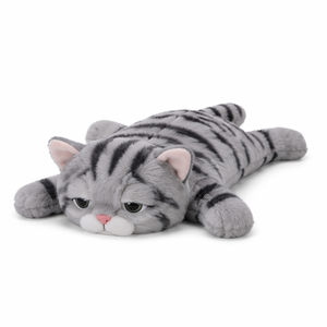 Peluche de Gato Realista con Peso, Orejas Rosas, Suave, en Posición Acostada, para Alivio de la Ansiedad y Apoyo Sensorial - Product Image 2