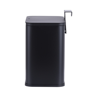 Poubelle à compost rectangulaire murale portable de 5 L avec couvercle en acier inoxydable, poubelle à déchets KBS008