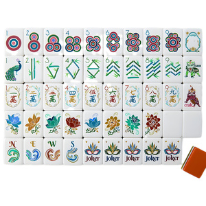 Juego de Mahjong Americano Personalizado <span class=keywords><strong>Emma</strong></span> Orange, Fichas Acrílicas con Diseño Floral, Juego Completo para Regalos al por Mayor y Noches de Juego - Product Image 3
