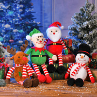 Ensemble de jouets en peluche de Noël, Père Noël, Bonhomme de neige, Renne, Elfe, poupée en peluche, vente en gros, décoration de Noël, cadeau, OEM, certifié CE CPC