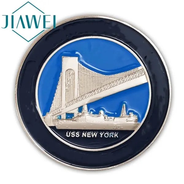 Logotipo personalizado histórico, esmalte suave grabado, fundido a presión para colección, moneda de desafío