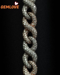 Collar de Cadena Cubana para Hombre al por Mayor, Chapado en Oro de 14K con Diamantes, Accesorios de Joyería Hip Hop - Product Image 4