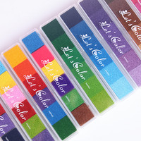 Lot de tampons encreurs miniatures dégradés 6 couleurs, lavables et sûrs, pour empreintes digitales, pour enfants, bricolage, tamponnage en caoutchouc, scrapbooking, art