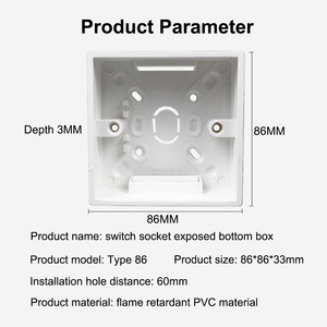 SUMMAO 86 tipo interruttore a parete presa scatola Base di giunzione in PVC ritardante di fiamma scatola inferiore scatola montata sulla parete - Product Image 4