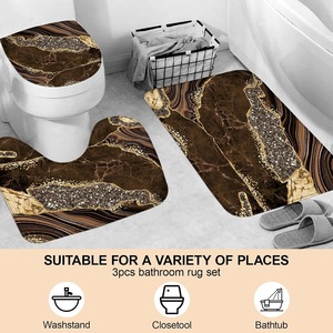 Cortina de Ducha de Poliéster Negra con Vetas Doradas de Mármol Marrón, Cortina de Baño con Impresión Digital, Impermeable, Impresión Personalizada, Venta al por Mayor, Moderna - Product Image 4