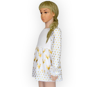 Vestido de Niña con Estampado Digital Personalizado, Diseños Invernales con Volantes, Ropa de Otoño para Niña Pequeña, Vestido de Manga Larga para Bebé - Product Image 4