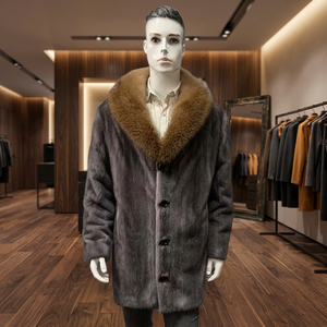 Manteau long de luxe pour homme en fourrure de renard véritable imperméable et surdimensionné pour l'hiver 2023 - Product Image 3