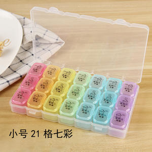 กล่องยาพกพาสำหรับหนึ่งสัปดาห์ วัสดุ PP & ABS กล่องเก็บยาในห้องนอน กล่องยาแบบเจ็ดวัน - Product Image 1