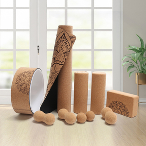 Antideslizante de 5mm para yoga caliente y ejercicio en casa Esterilla de Yoga de corcho Premium Logotipo personalizado Esterilla de yoga Corcho orgánico no tóxico - Product Image 6