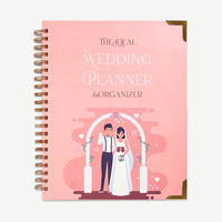 Carnet d'agenda imprimé personnalisé à couverture rigide, livre de reliure à spirale pour planificateur de mariage du fournisseur chinois pour la mariée, matériel de couverture en papier