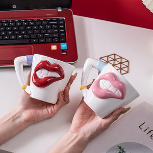 Mug en céramique amusant et sexy en forme de lèvres, mug à café unique pour filles - Product Image 6