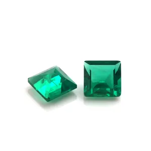 Cadermay Verdant Green Square Shape 1.5*1.5mm Colombia Hydrothermal Lab Grown Emerald with inclusion