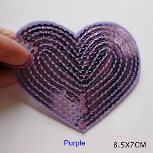 8 Patter lentejuelas corazón rojo hierro en parche pegatinas DIY tela varios colores corazón lentejuelas apliques bordado artesanía insignia parche - Product Image 5