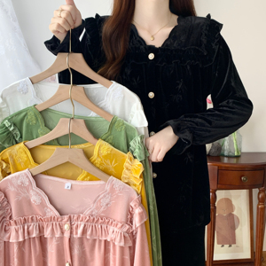 Winter Velvet Pajama <strong>Piyama</strong> <strong>Pyjamas</strong> Sets Long Night Suit Baju Tidur Pijamas Mujer Women's Sleepwear - Product Image 2