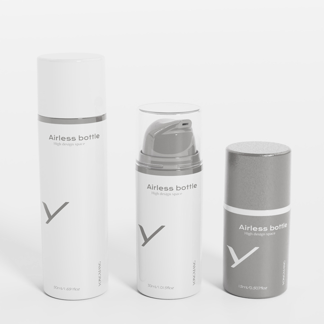 Customizable Luxury 15ml 30ml 50ml PP Round Airless Pump Bottle Plastic Vacuum Cream Lotion Bottle Skincare Cosmetic Packing