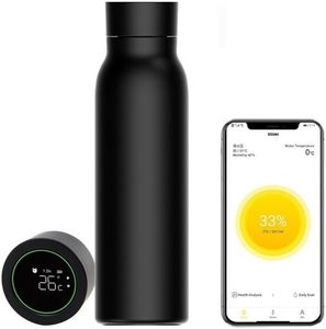 Hydrat hóa Tracker & App 24h cách điện thép không gỉ hiển thị nhiệt độ không thấm nước thông minh chai nước với Bluetooth - Product Image 1