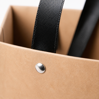 Sac cadeau de luxe en papier kraft avec poignée en ruban de satin, différentes tailles, sac d'emballage en papier brun pour boutique, mariage, fête, cadeau