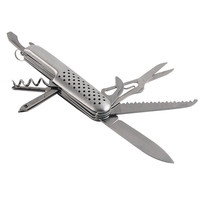 Outil multifonction pliable en acier de qualité industrielle 11-en-1 avec lame de scie, ouvre-bouteille et tournevis - Personnalisable OEM pour le camping et la survie en extérieur