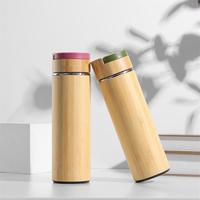 Botol air bambu dalam baja tahan karat dinding ganda 500ml/botol teh bambu/botol minum bambu