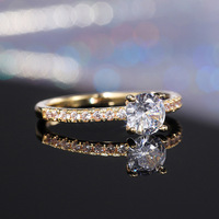 Madonna Ensemble de bagues de mariage et de fiançailles en or 14 carats et 18 carats 0.5 diamants de laboratoire pour femmes