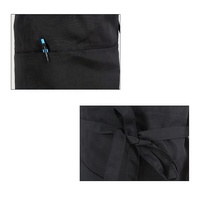 Tablier de Serveur/Serveuse CHANGRONG Personnalisé en Polyester Noir, Sans Manches, pour Usage Professionnel, avec 3 Poches