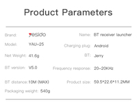 YAU25 Yesido Transmisor y Receptor de Audio Estéreo BT 2 en 1 con Micrófono para TV, Altavoces de Coche y PC