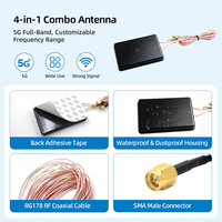 Antenne Combo 5G NR 4-en-1 avec Connecteur Quad RF SMA Mâle pour Communication Longue Portée 4G LTE WiFi GPS Multibande