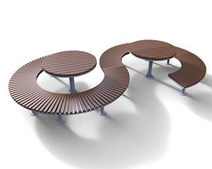 أثاث شوارع جديد لعام 2022 على شكل حرف S، أثاث حدائق، طاولة خارجية مستديرة، مقاعد منحنية، مرافق عامة خارجية، مقعد حديقة منحني - Product Image 2