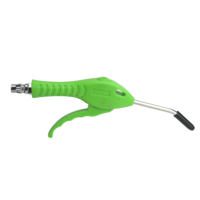 Pistolet de nettoyage pneumatique à poignée ergonomique en plastique vert, accessoires pour machines textiles, souffleur de poussière avec tube métallique allongé