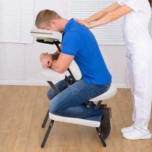 工場直販人間工学に基づいた折りたたみマッサージチェア-ポータブルメタルフレーム高密度スポンジ（美容サロン向け） - Product Image 5