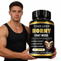 Capsules de Horny Goat Weed Extra Fortes, Mélange Herbal 1590 mg, Complément Alimentaire pour l'Énergie, Soutien à la Libido et à l'Endurance, Adultes, 120 gélules