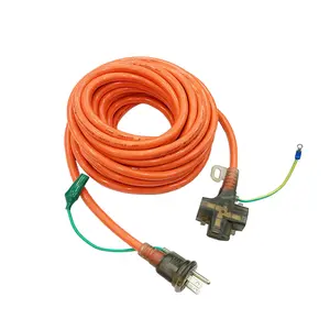 Japón eléctrico multi enchufe cable de extensión con tres pin macho cable de tierra