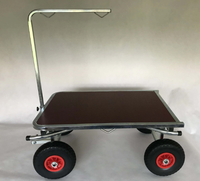 Chariot de transport robuste en métal à quatre roues pour cages de présentation canines, OEM