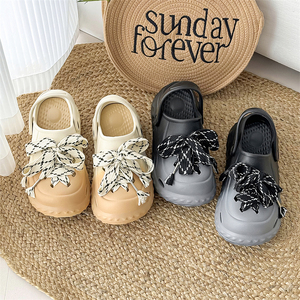 Zuecos de Mujer con Cordones y Lazo, Estilo Suave, Multicolores, EVA Transpirable, Antideslizantes, para Uso Diario, Salidas, Hogar y Ocio - Product Image 4