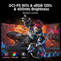 Moniteur LCD incurvé HDR KOORUI 34 pouces, écran 180 Hz 1440P, interface DP pour ordinateurs de jeu de bureau