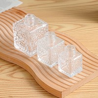 Bouteille diffuseur d'aromathérapie en verre cristal transparent de luxe, forme cube, 500 ml et 100 ml, sans flamme, avec bouchon en liège