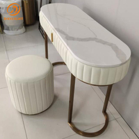 Fournisseurs de haute qualité italien minimaliste moderne vanité grand miroir marbre gris commode table de toilette avec tiroirs