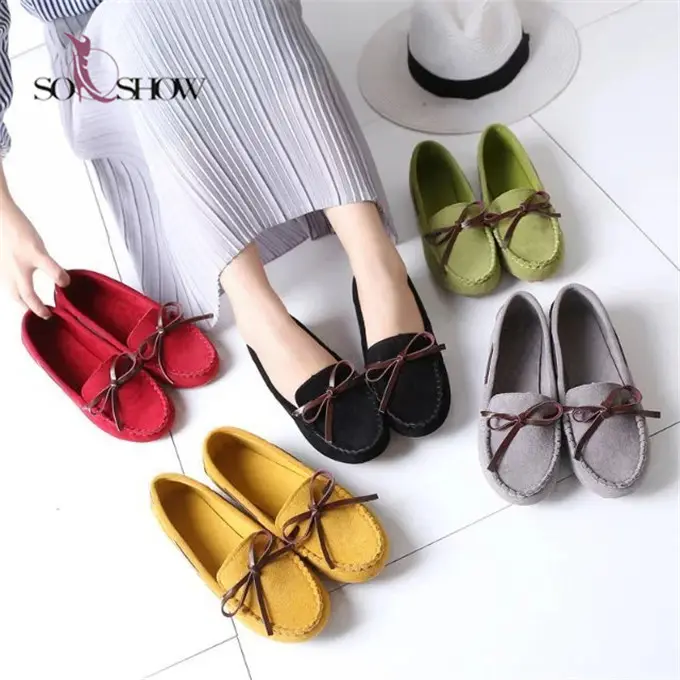 China cheap suede female flats ladies wholesale china flat shoe