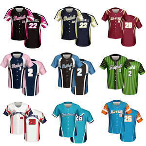 Jersey Baseball Kustom OEM Logo Sublimasi Bordir Nama Nomor Seragam Bernapas Perlengkapan Tim Grosir Cepat Kering - Product Image 2